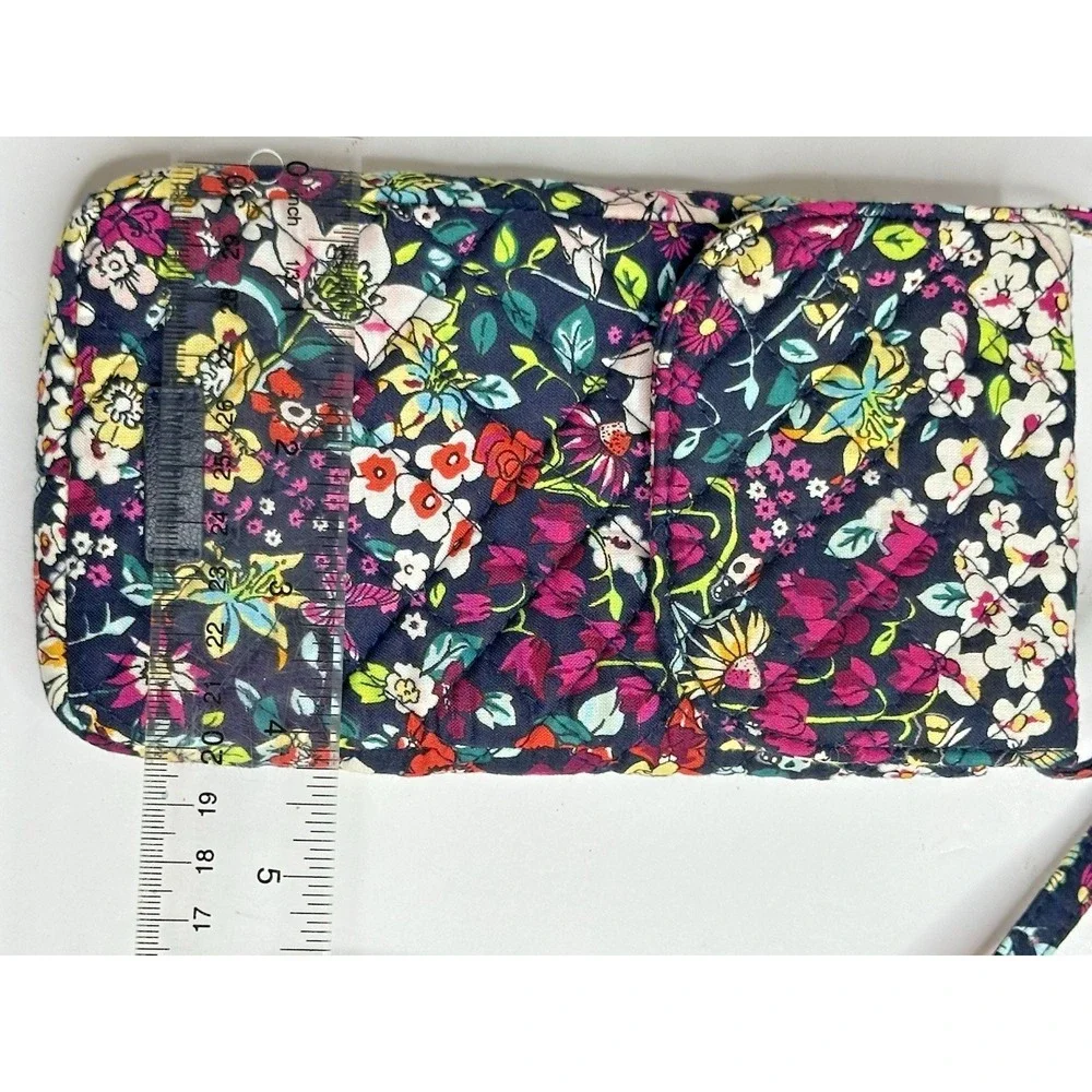 Vera Bradley Itsy Ditsy Floral Crossbody Cell Phone Purse 7.5x4‎ Cotton EUC